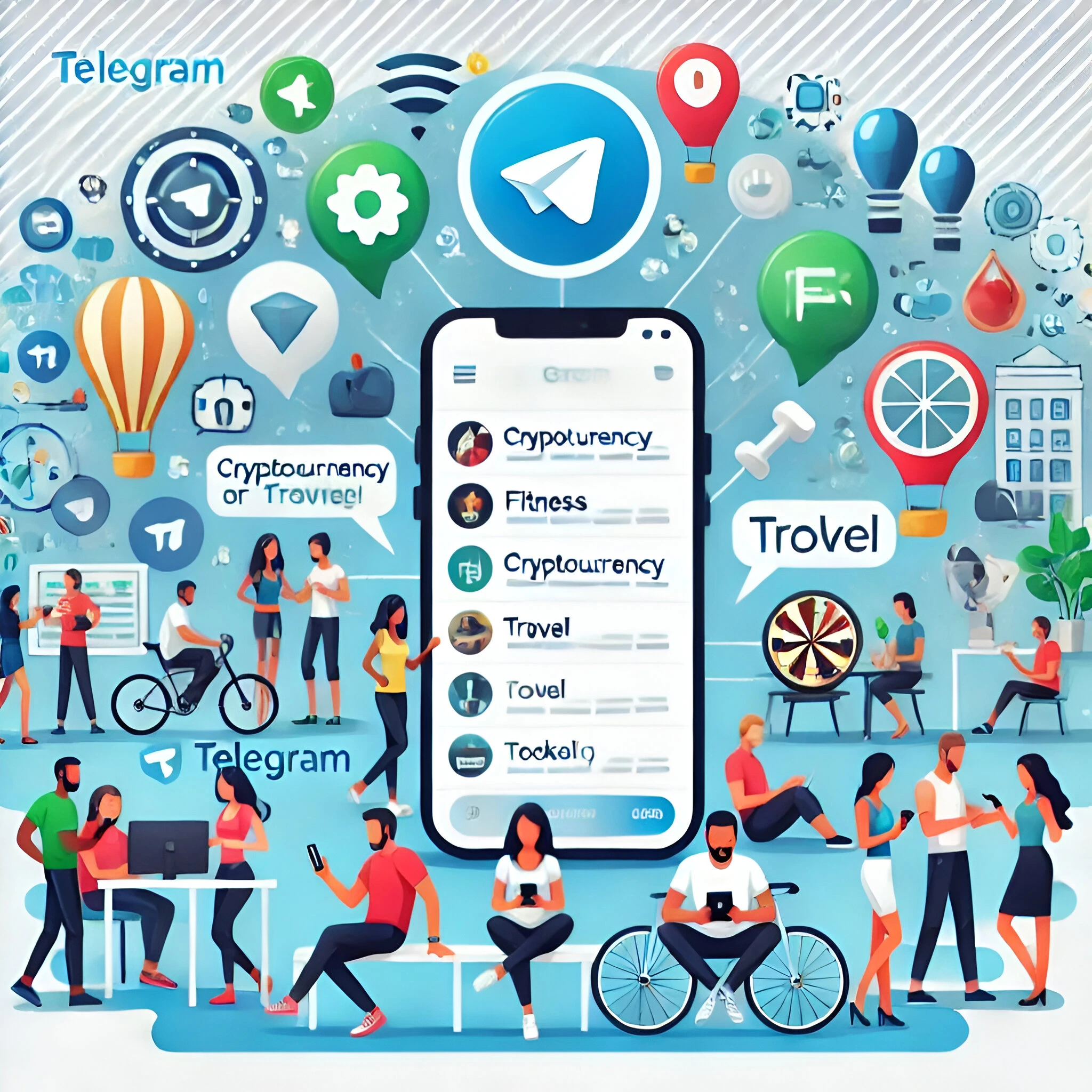 Visual representation of the Telegram app, highlighting its trending topics in the world with engaging graphics and features.