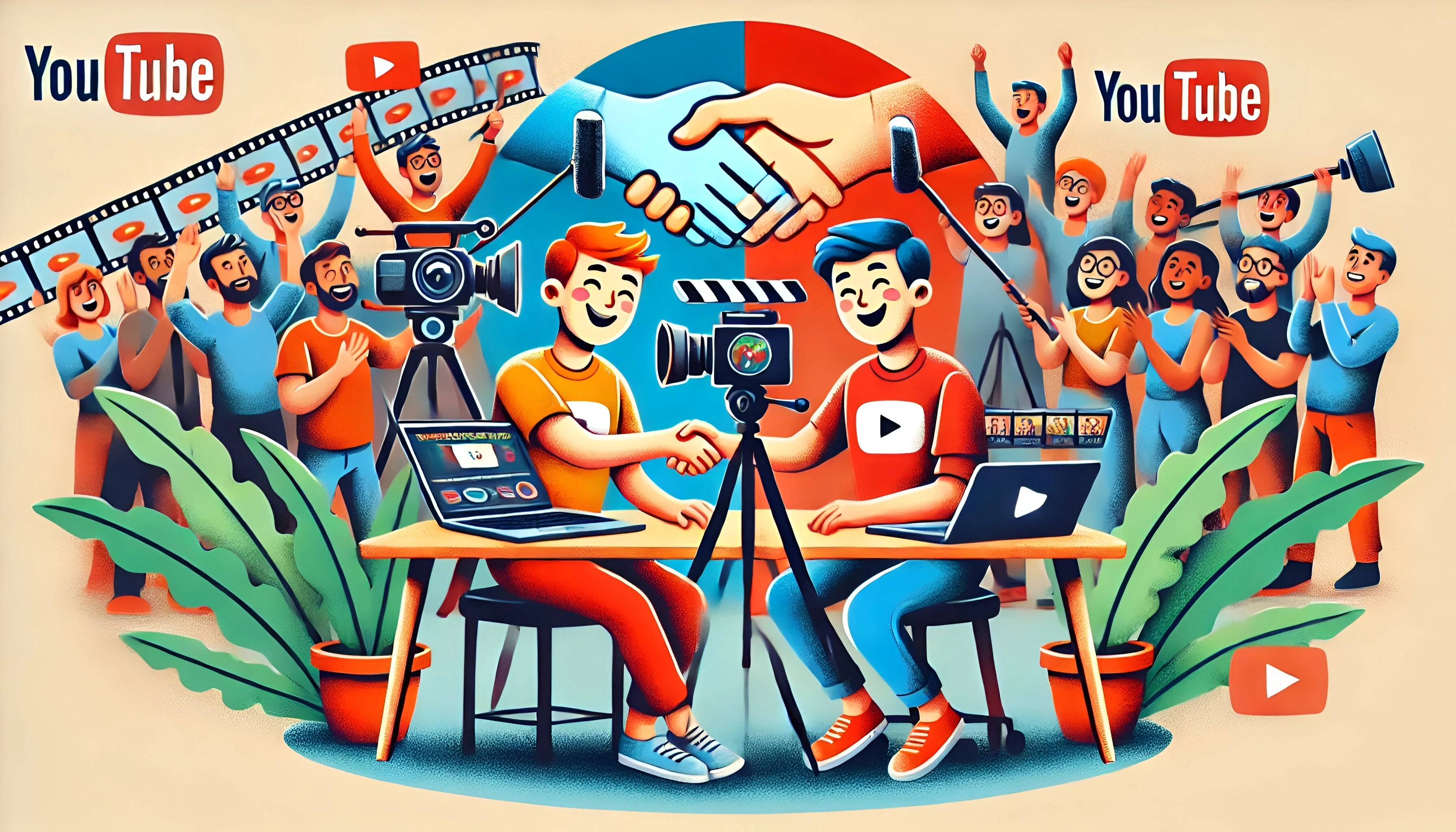 A step-by-step visual guide showcasing effective collaboration strategies for YouTube success.