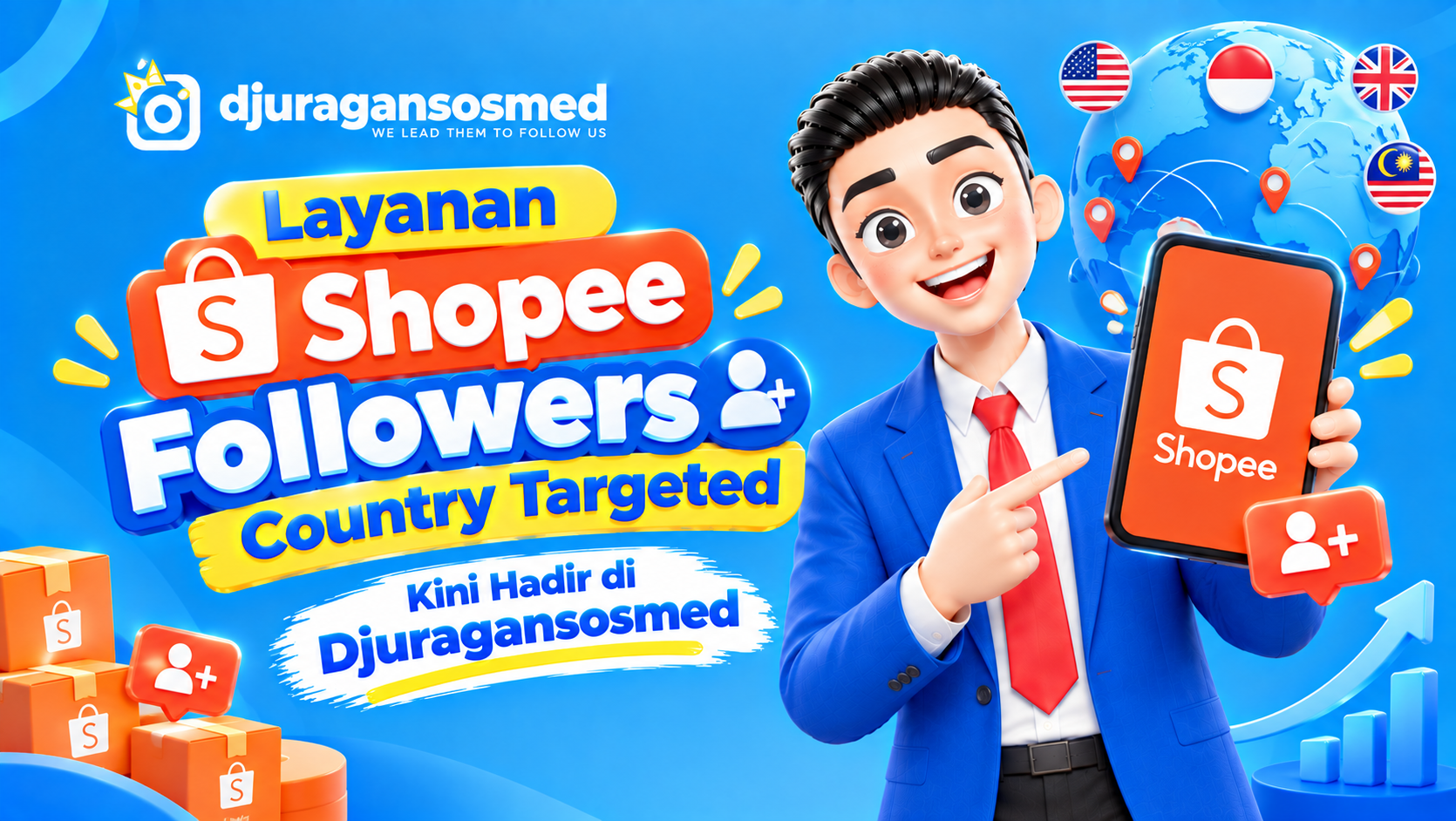 Layanan Shopee Followers Country Targeted Kini Hadir di Djuragansosmed
