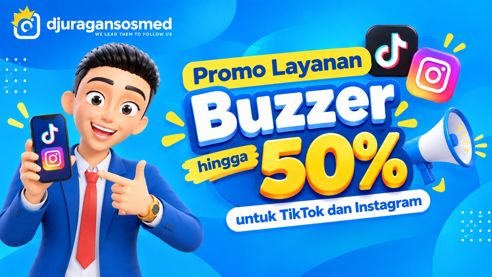 Promo Layanan Buzzer hingga 50% untuk TikTok dan Instagram