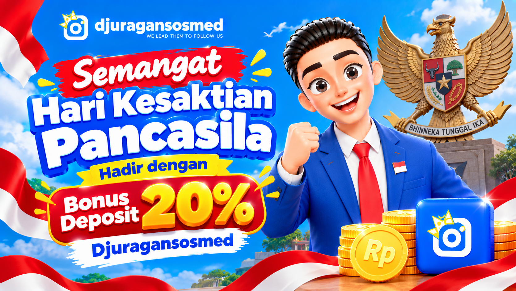 Semangat Hari Kesaktian Pancasila Hadir dengan Bonus Deposit 20% Djuragansosmed