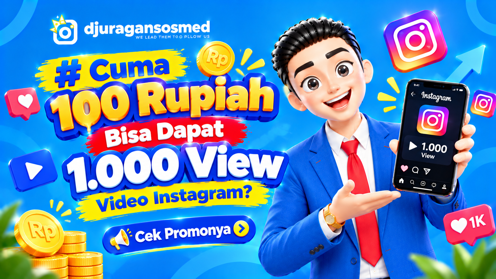 Just 100 Rupiah for 1,000 Instagram Video Views? Check Out the Promotion