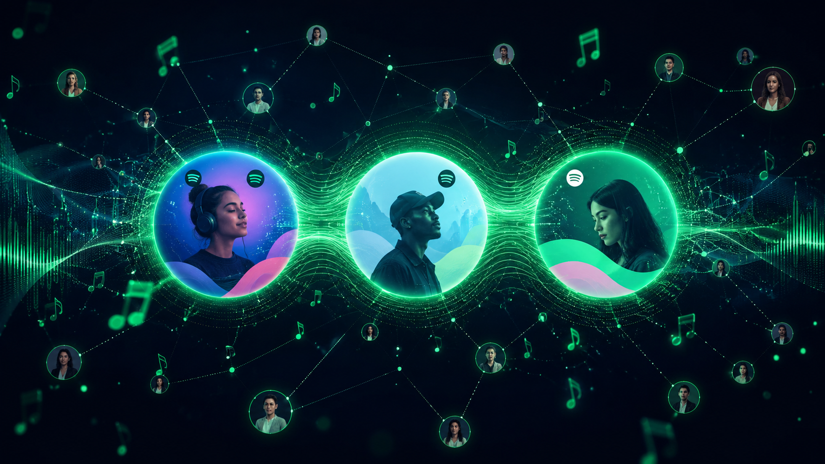 Spotify algorithmic playlist ecosystem showing Discover Weekly