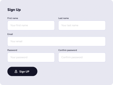 Sign up form