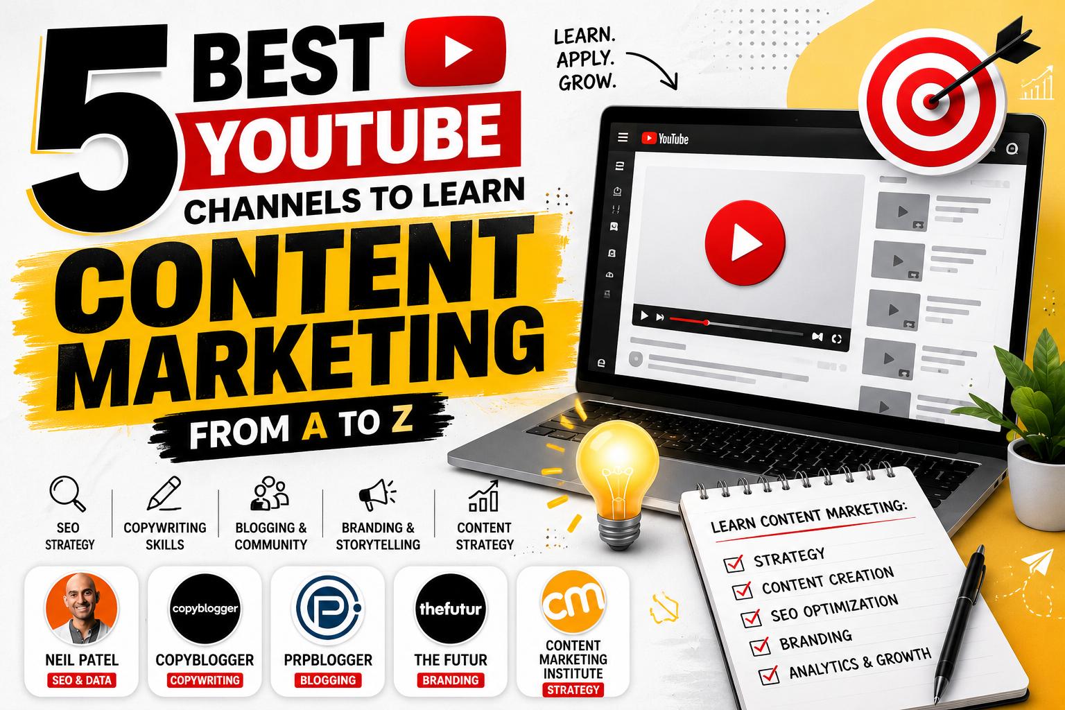 5 YouTube Channels to Learn Content Marketing from A-Z