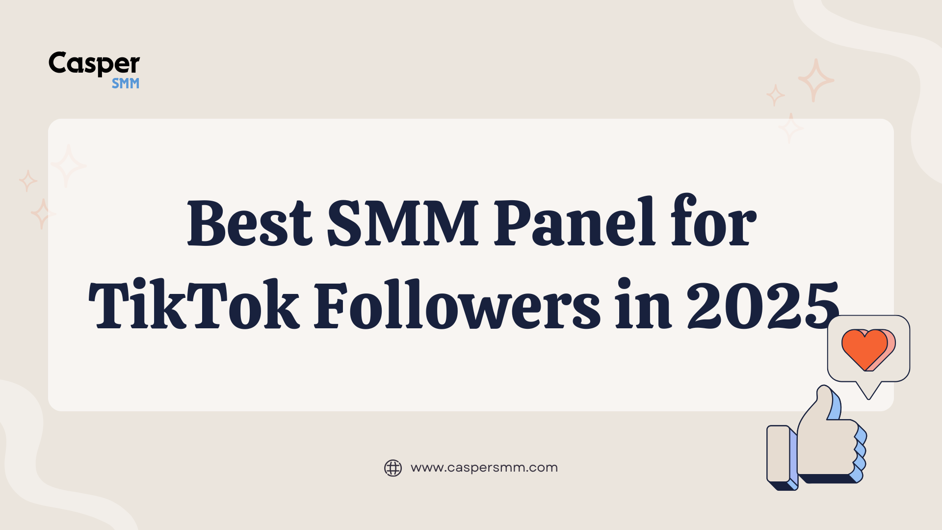 Professional banner image showing “Best SMM Panel for TikTok Followers” with TikTok icon, growth analytics graphic, and the website caspersmm.com on a blue and purple gradient background.