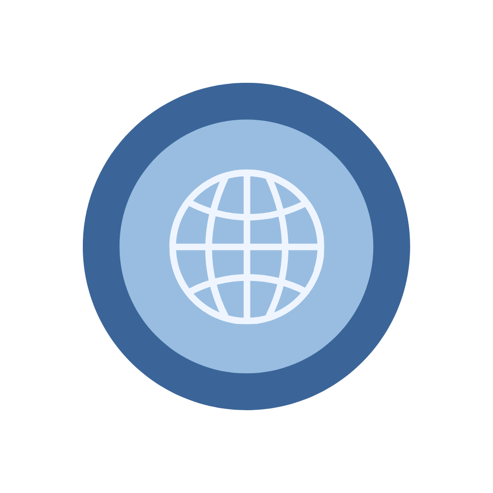 Globe icon showing wide access to SMM and SEO services across platforms