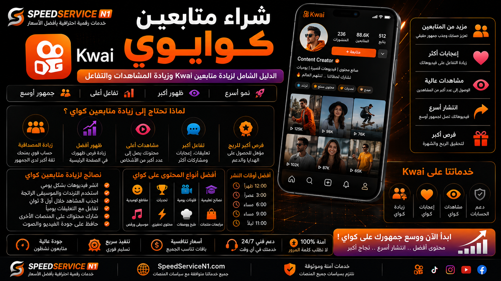 شراء متابعين كواي | الدليل الشامل لزيادة متابعين Kwai وزيادة المشاهدات والتفاعل