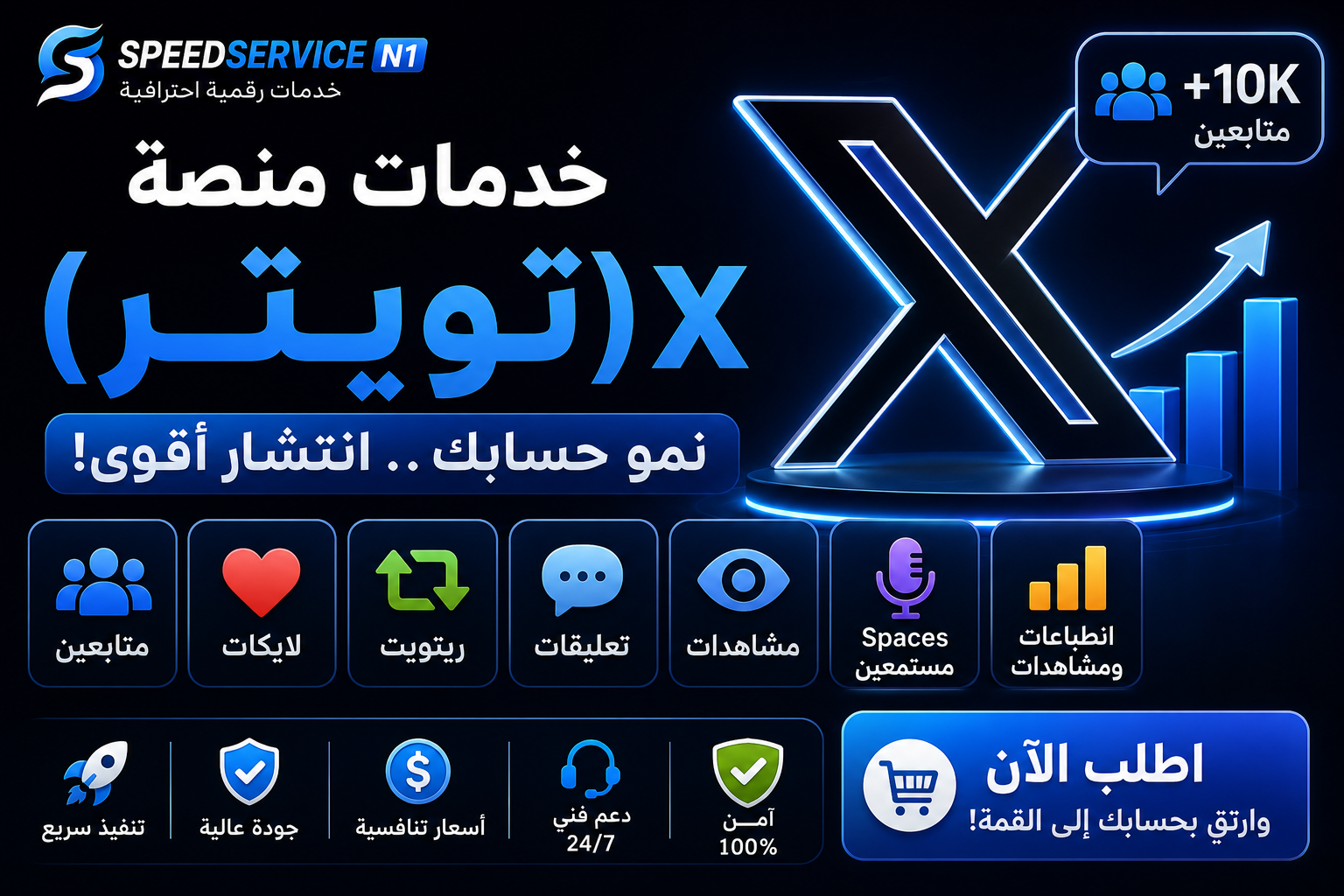 خدمات منصة X (تويتر) | الدليل الشامل لزيادة المتابعين والتفاعل والمشاهدات