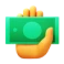 Icon showing cash in hand, representing earnings or payouts