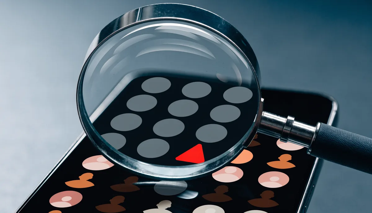 Illustration of a profile-pattern audit using a magnifying glass
