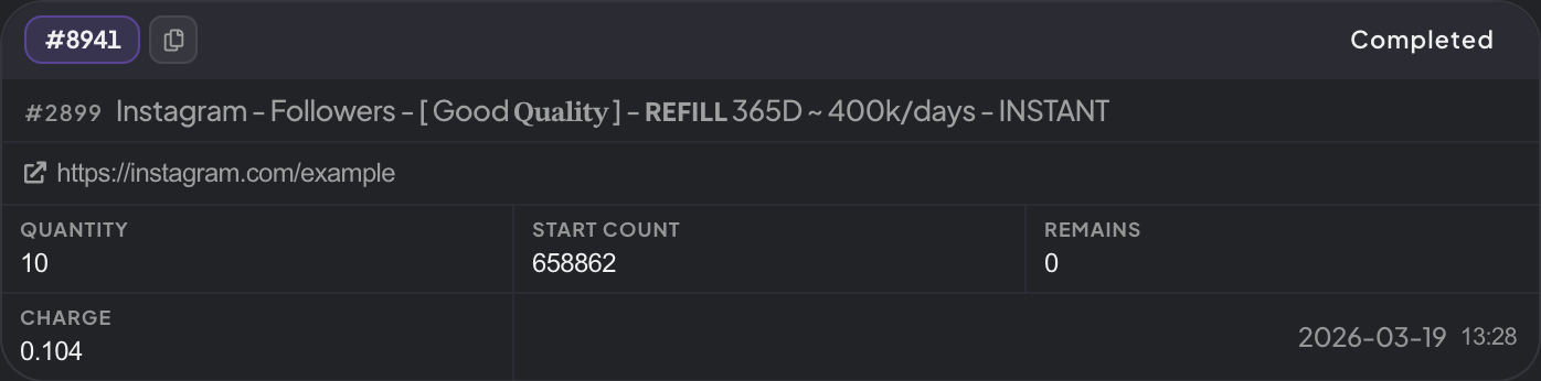 Completed order showing final delivery stats