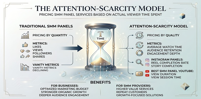 The Attention-Scarcity Model: Pricing SMM Panel Services Based on Actual Viewer Time Spent 