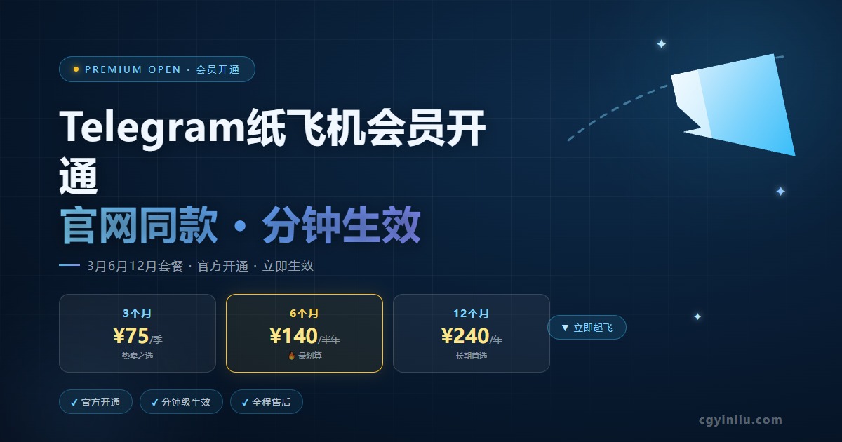 Telegram 纸飞机会员开通攻略 cgyinliu.com