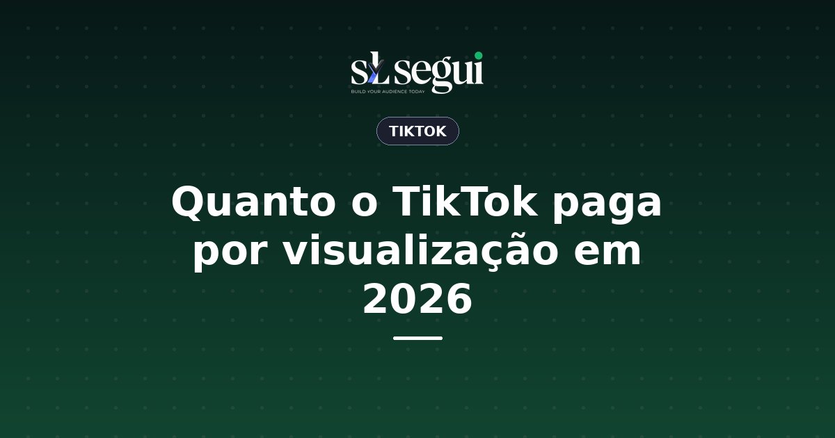 Quanto o TikTok paga por visualização em 2026