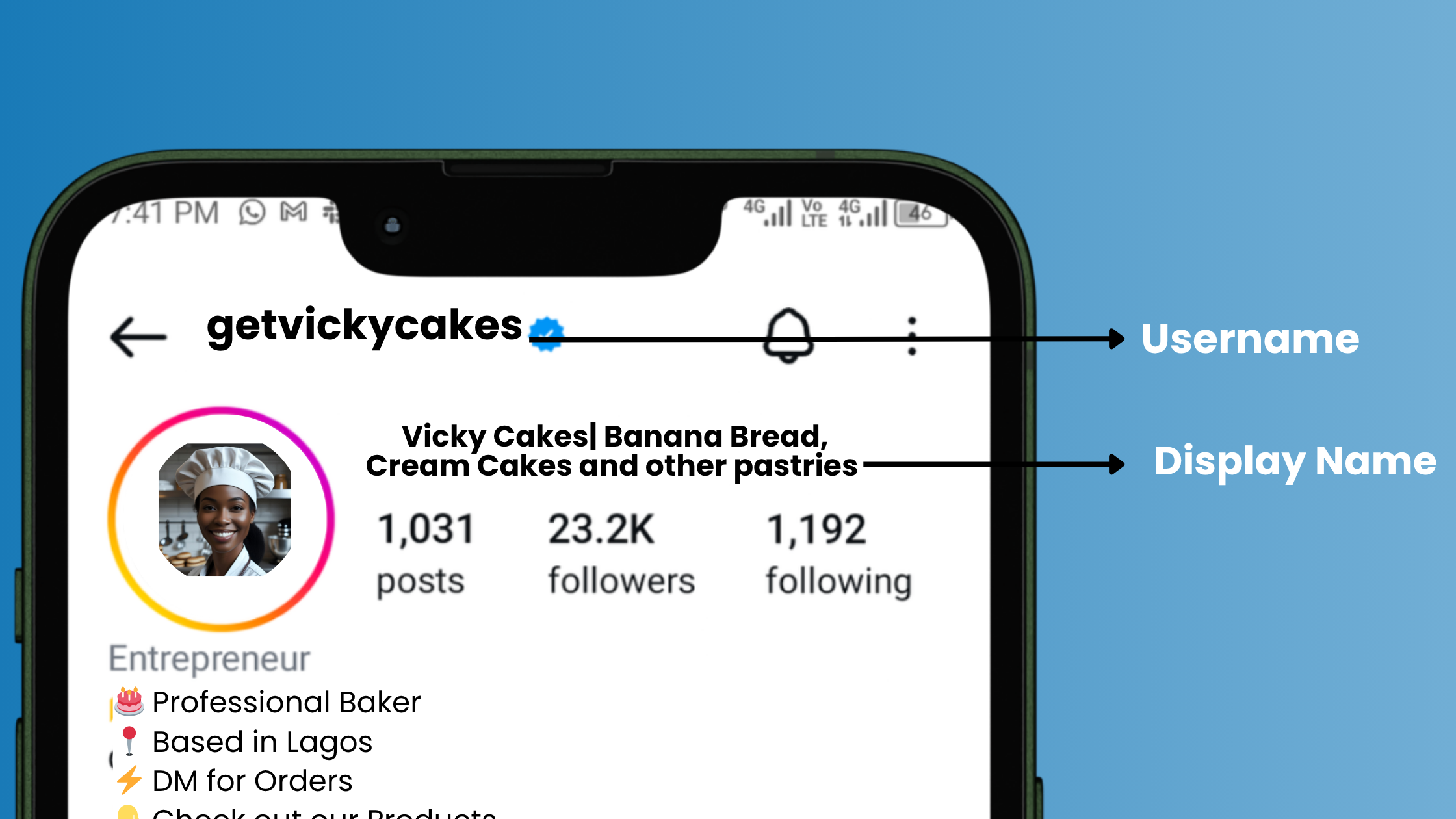 Setting up your Instagram profile name Instagram Username and Display name
