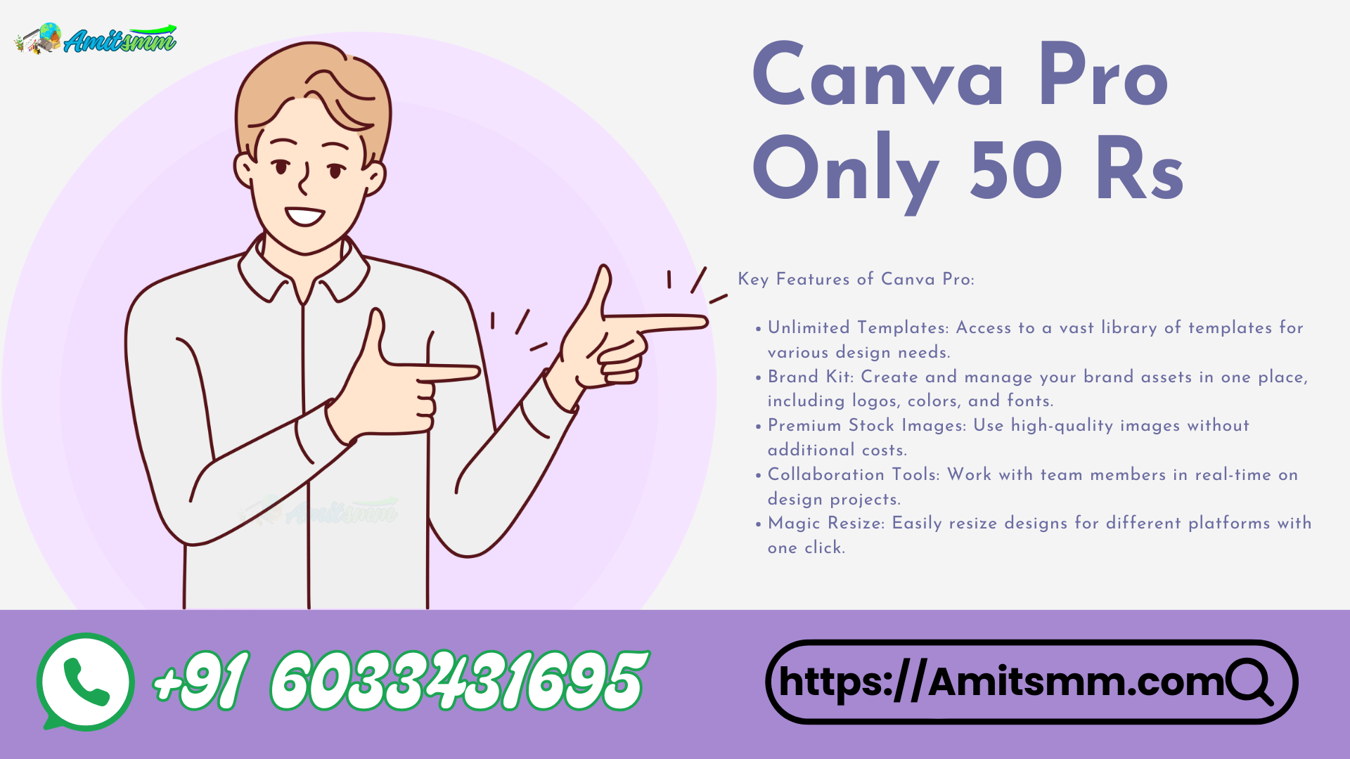 #1 SMM Panel to Buy Canva Pro Lifetime subscription Only at ₹ 50 Wholesale Price
