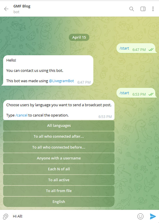 Activating a Telegram bot after adding premium members