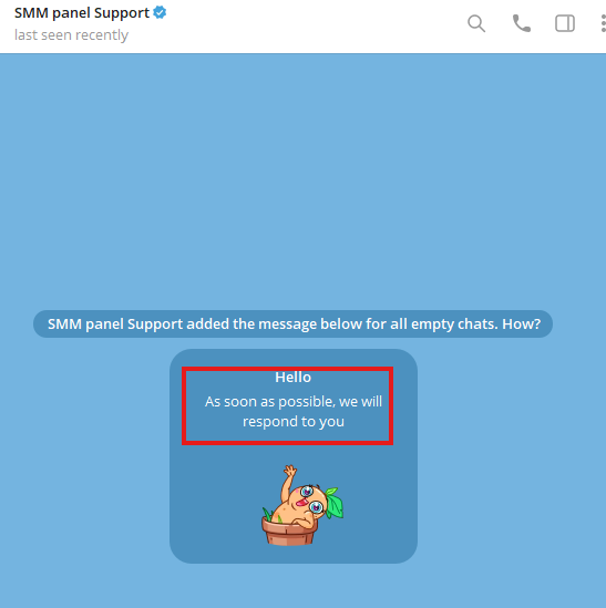 Telegram custom introduction message example