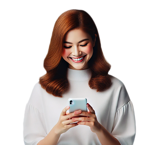 A woman holding a phone