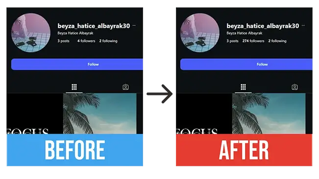 10 Free Instagram Followers - Before and After