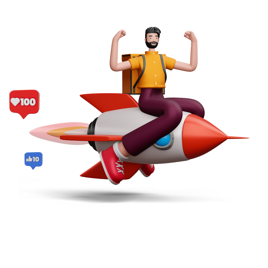 3D illustration showing fast and reliable SMM panel services