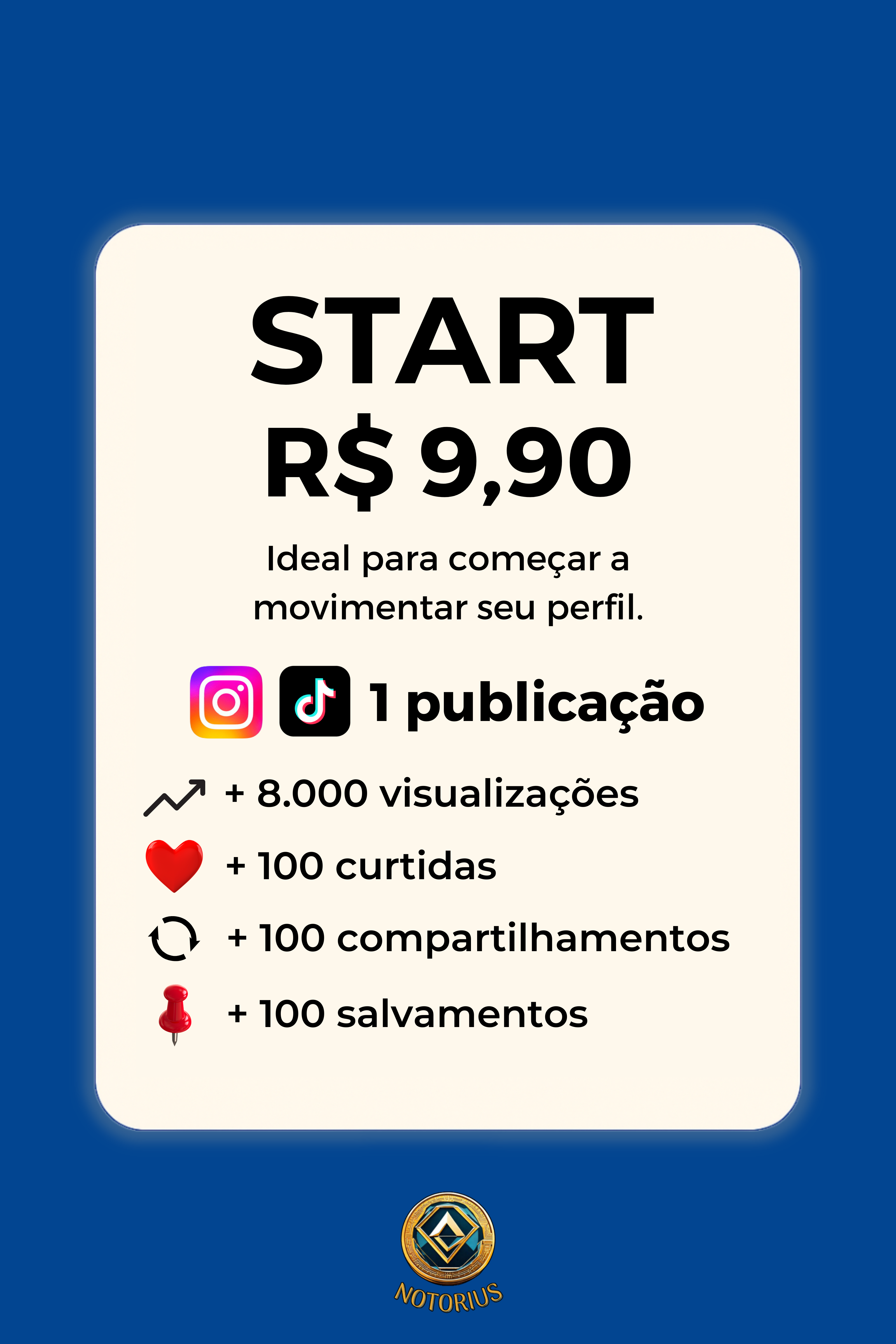 Pacote START Instagram R$ 9,90