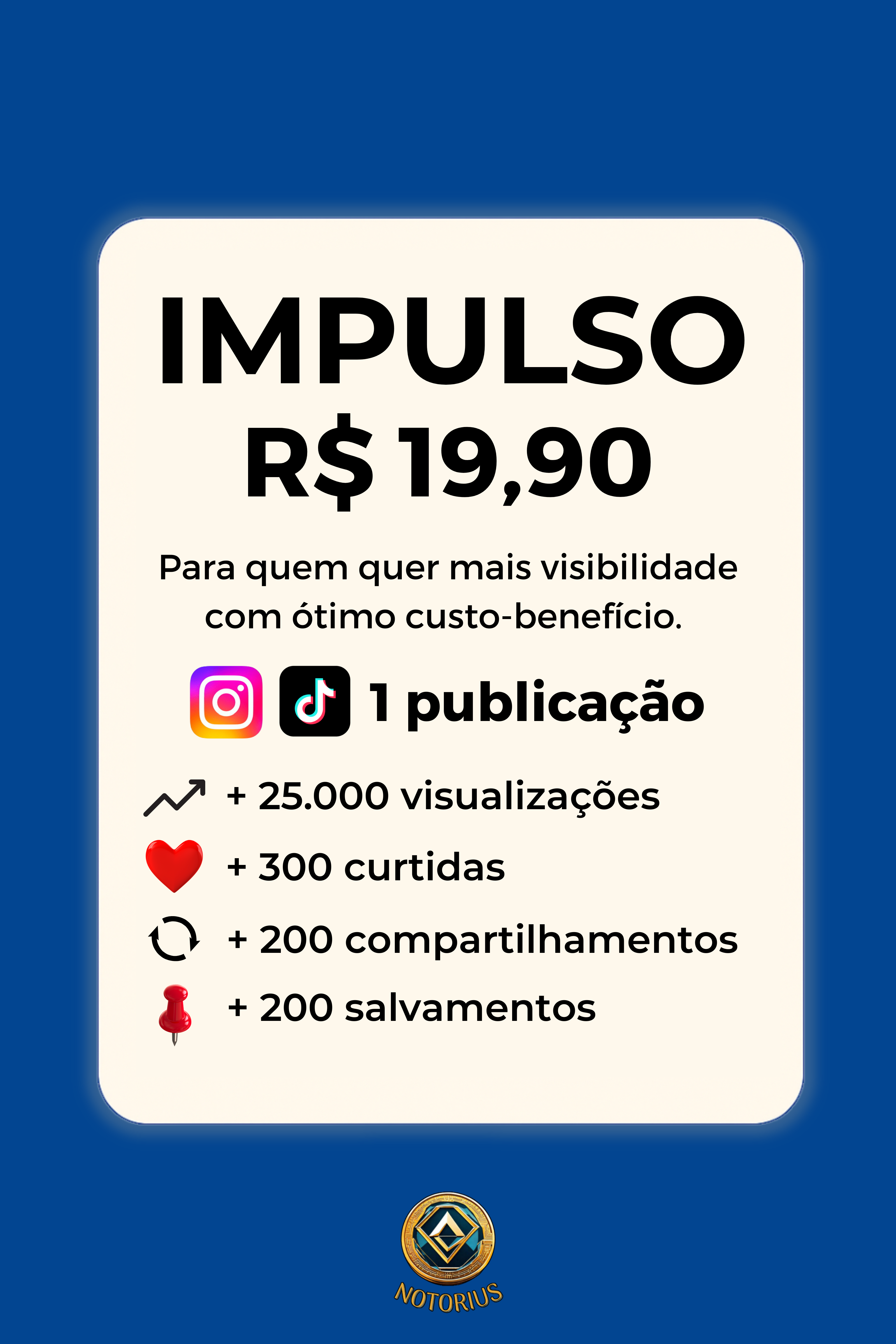 Pacote IMPULSO Instagram R$ 19,90