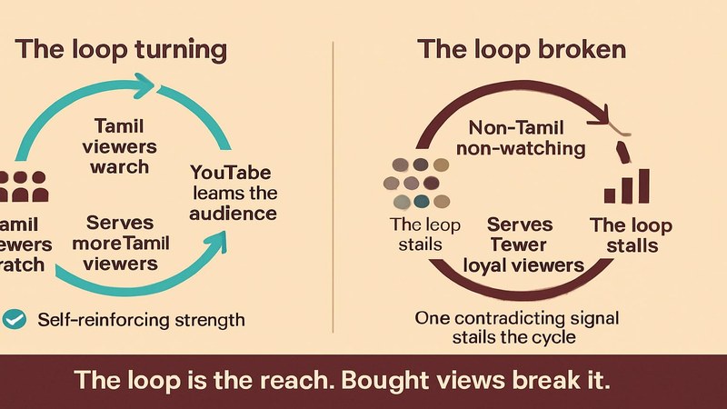 How a self-reinforcing Tamil audience loop turns and how bought views break it — FastGrow delivers YouTube services for Chennai creators