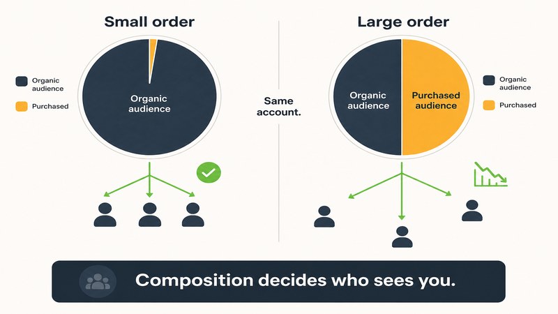 How purchased audience share affects content routing — FastGrow delivers social media services for regional-language creators judging order size