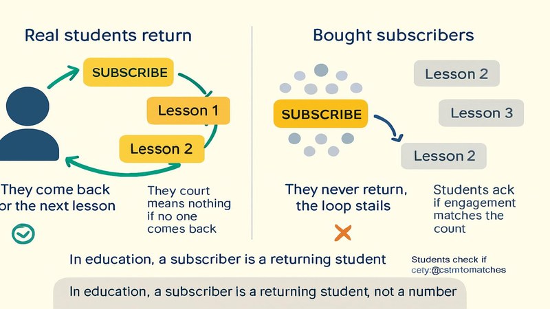 How a returning-student loop grows an education channel while bought subscribers who never come back stall it — FastGrow delivers YouTube services for Pune creators