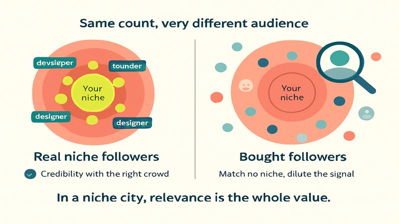 How a real niche audience hits the target while bought followers scatter and miss it — FastGrow delivers Instagram services for Bangalore niche accounts