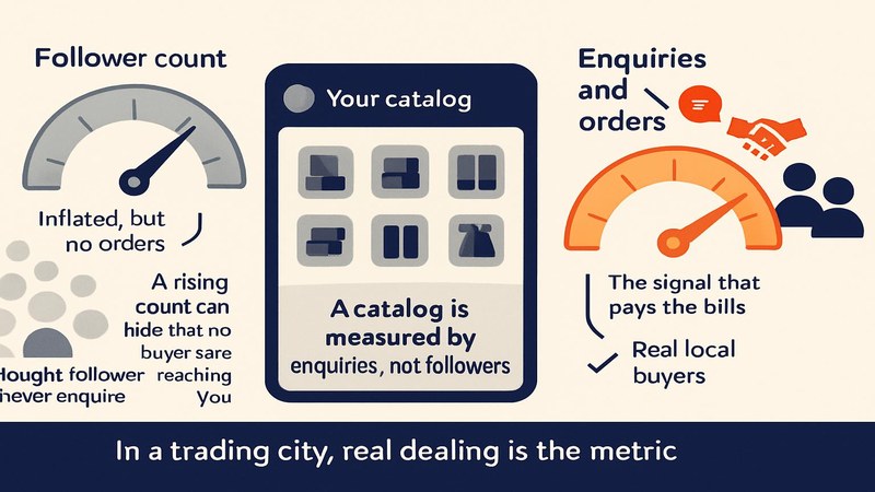 How a catalog business account is measured by real buyer enquiries rather than an inflated follower count — FastGrow delivers Instagram services for Ahmedabad businesses