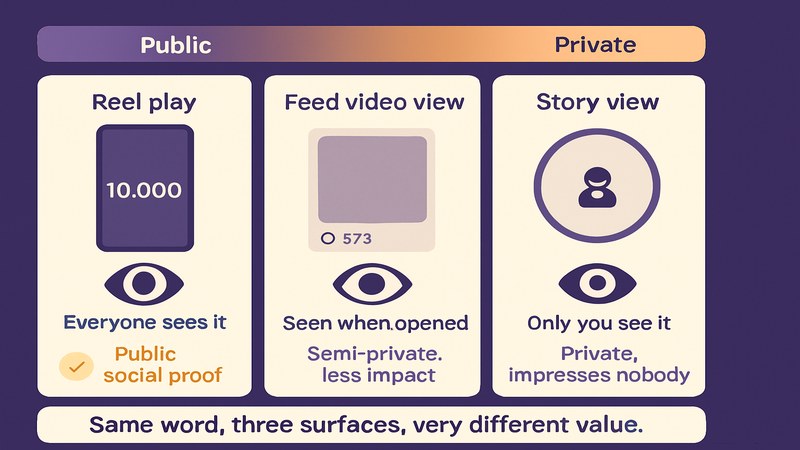 How reel plays, feed video views and story views differ from public to private — FastGrow delivers Instagram view services for creators picking the right surface