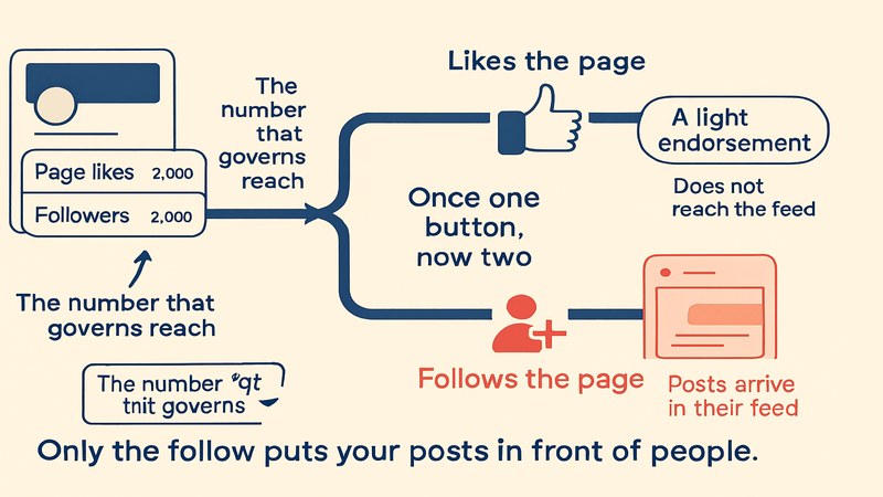 How a Facebook like and follow split into two actions with only the follow reaching the feed — FastGrow delivers Facebook services for Indian pages