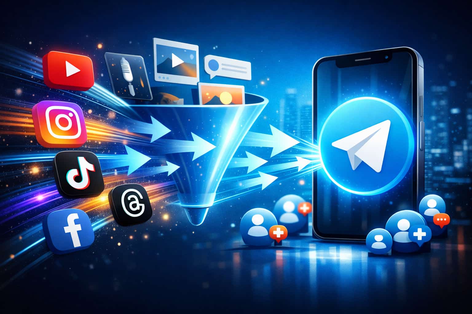 Перелив трафика или как прокачать Telegram через другие соцсети