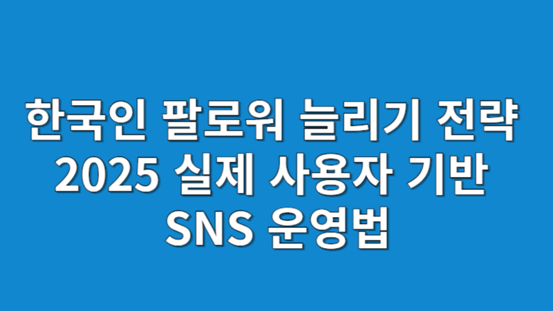 SNS 팔로워는 많은데 왜 반응이 없을까? 한국인 팔로워가 중요한 이유