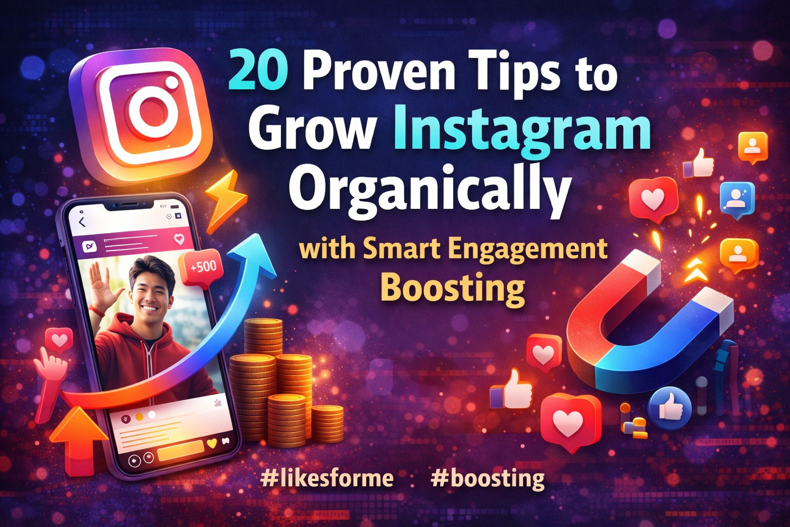 20 Tips to Grow Instagram Organically with Supplemental Boosting