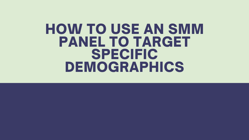 Mastering Precision: A Guide on Utilizing SMM Panels to Target Specific Demographics