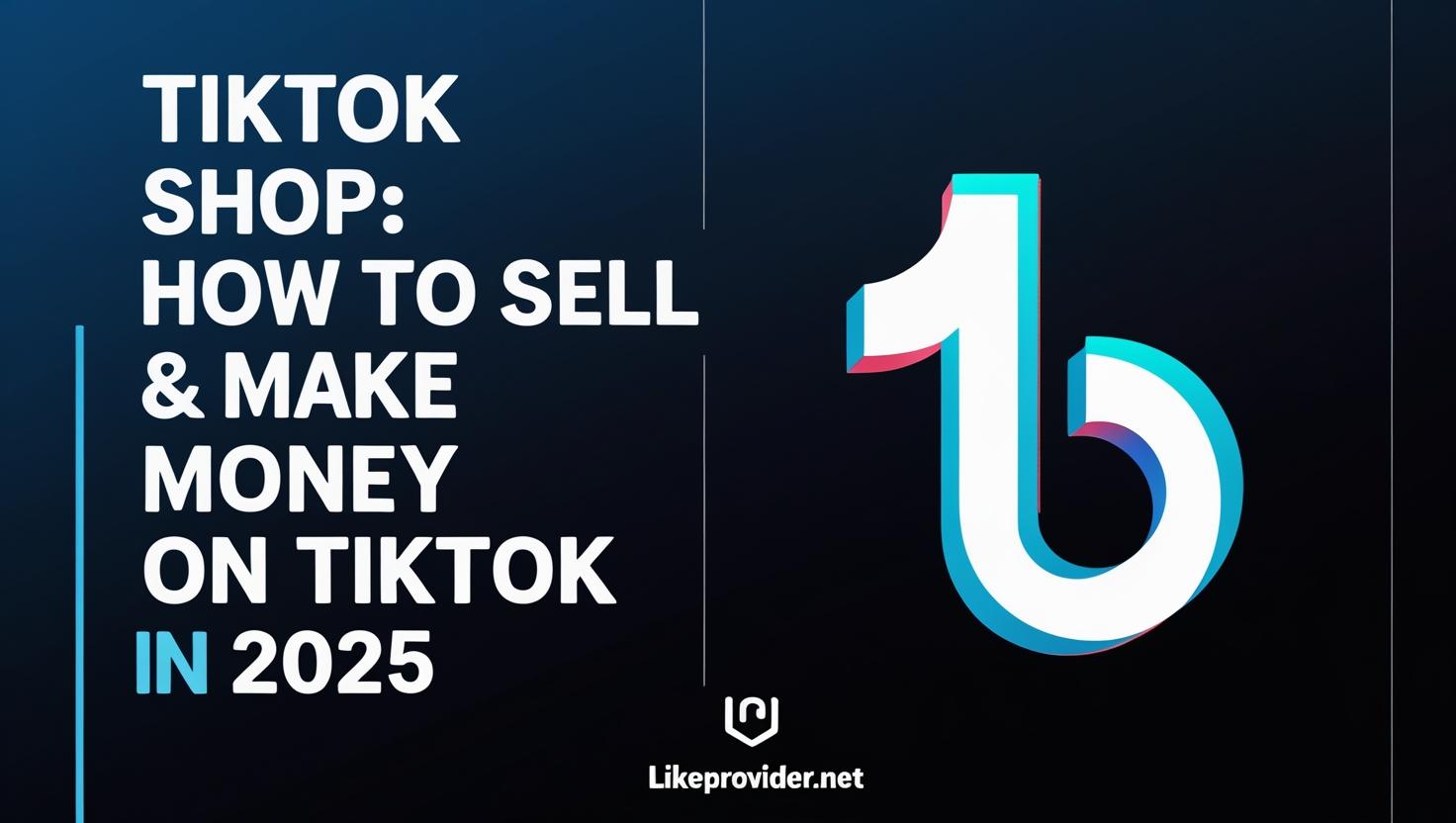 TikTok Shop: How to Sell & Make Money on TikTok in 2025 Minimal TikTok Shop banner with shopping cart and TikTok logo, dark background, 2025