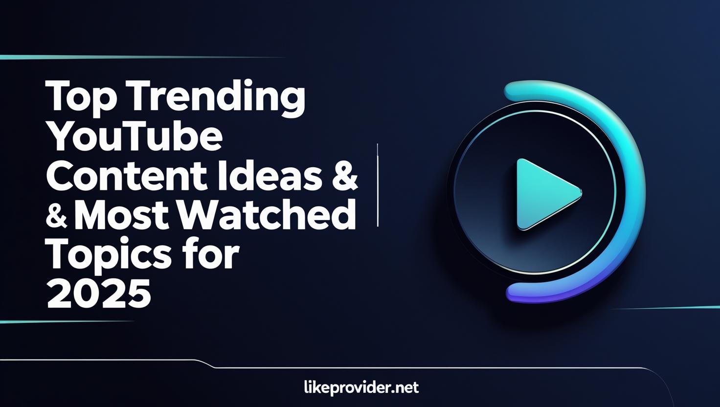 Most popular YouTube topics and content ideas for 2025. Viral video categories and trends – Likeprovider.net blog.