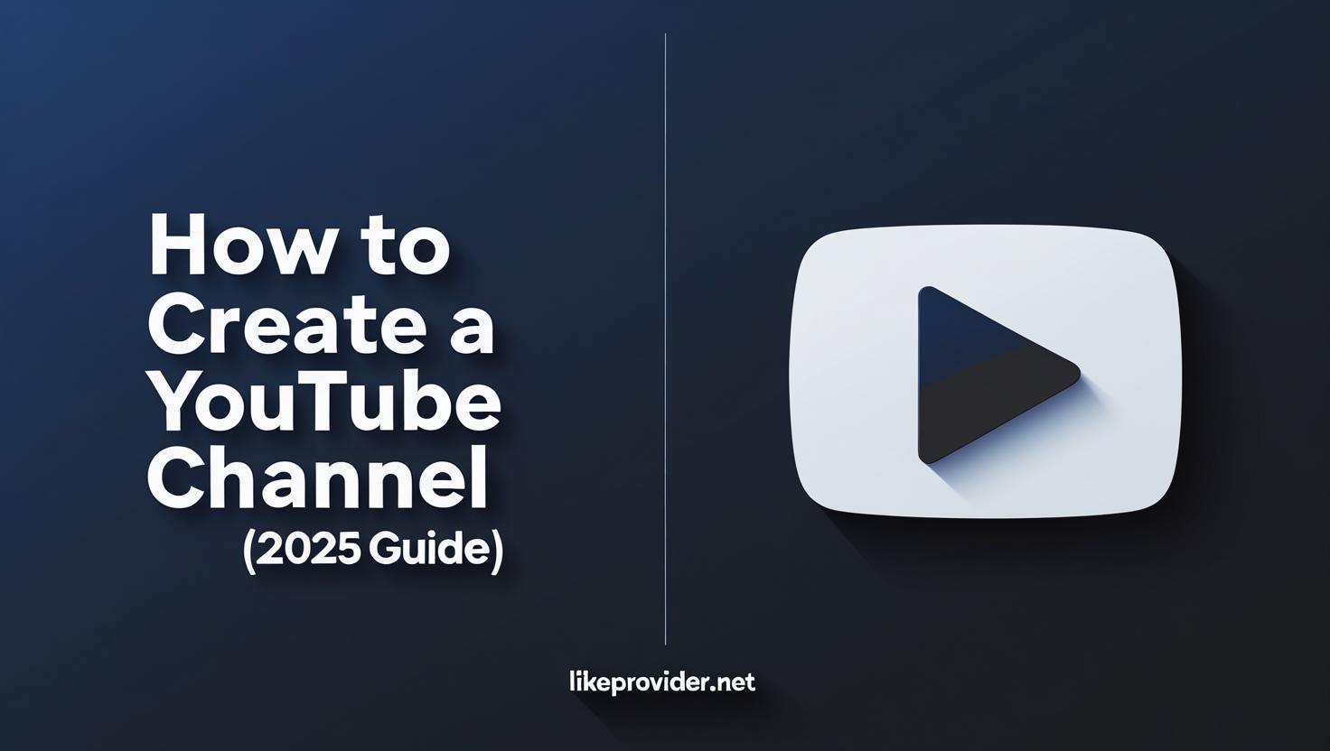 Learn how to create a YouTube channel in 2025 step by step! This visual guide shows you the key steps for opening and setting up a new YouTube channel. For more guides, visit likeprovider.net.