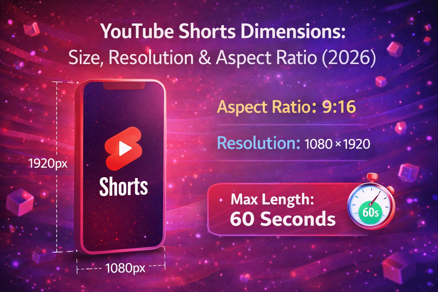 YouTube Shorts dimensions: size, resolution 2026