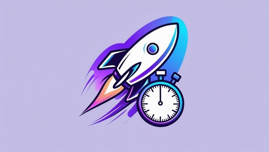 Instant TikTok Likes & Followers Delivery Rocket with stopwatch icon symbolizing ultra-fast TikTok likes and followers delivery from likeprovider.net.
