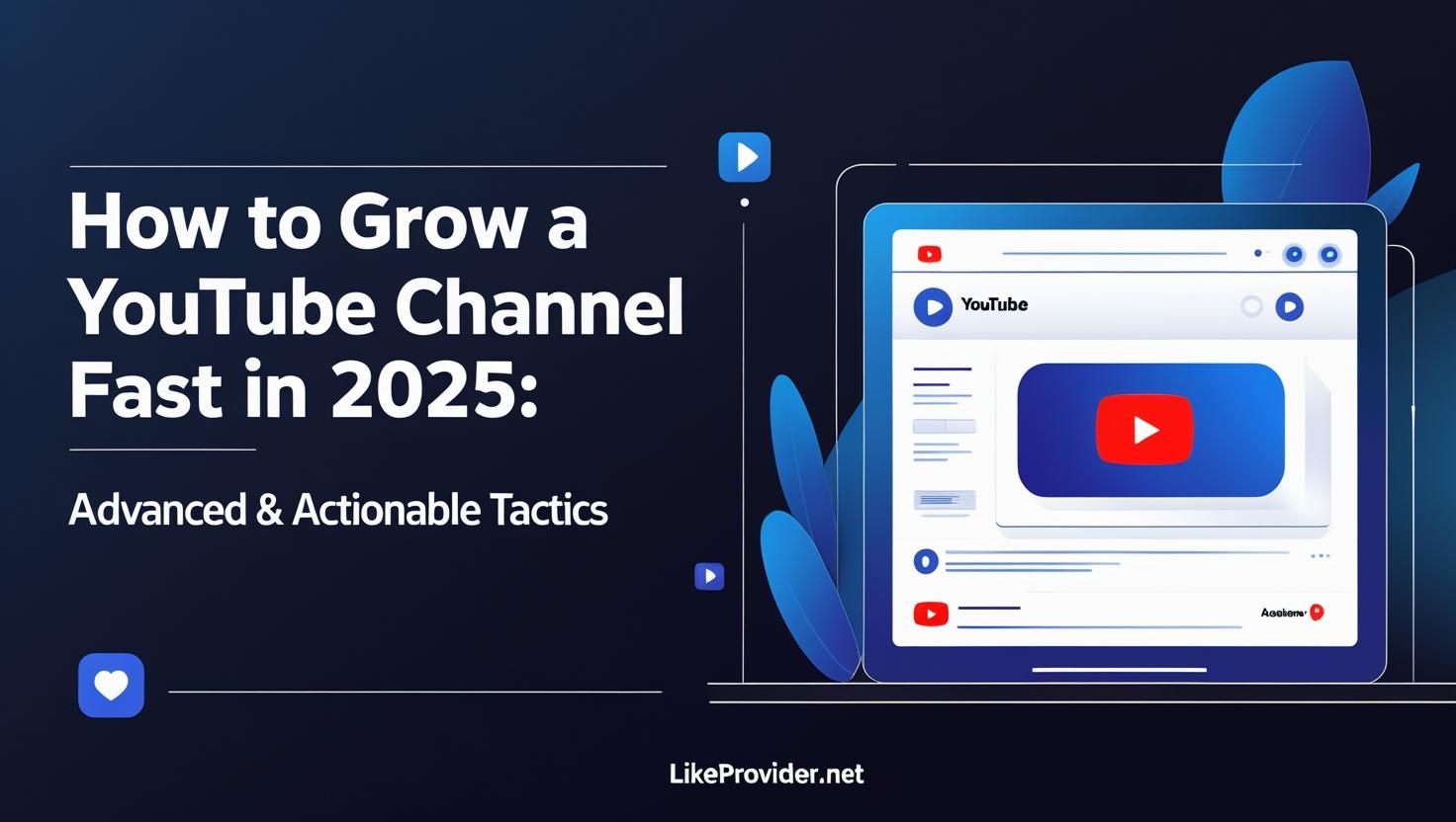 How to Grow a YouTube Channel Fast in 2025: Advanced & Actionable Tactics Proven tactics to grow your YouTube channel fast in 2025. Actionable, AI-powered, and fully up-to-date for maximum engagement.