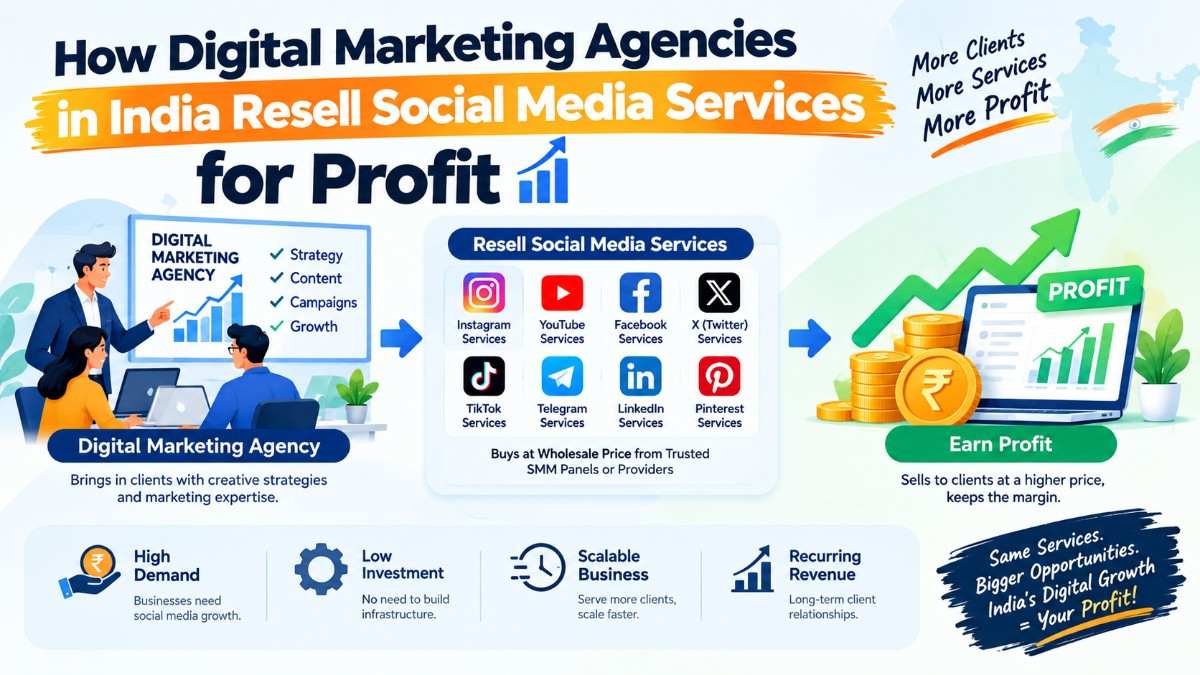 How Digital Marketing Agencies in India Resell Social Media Services for Profit