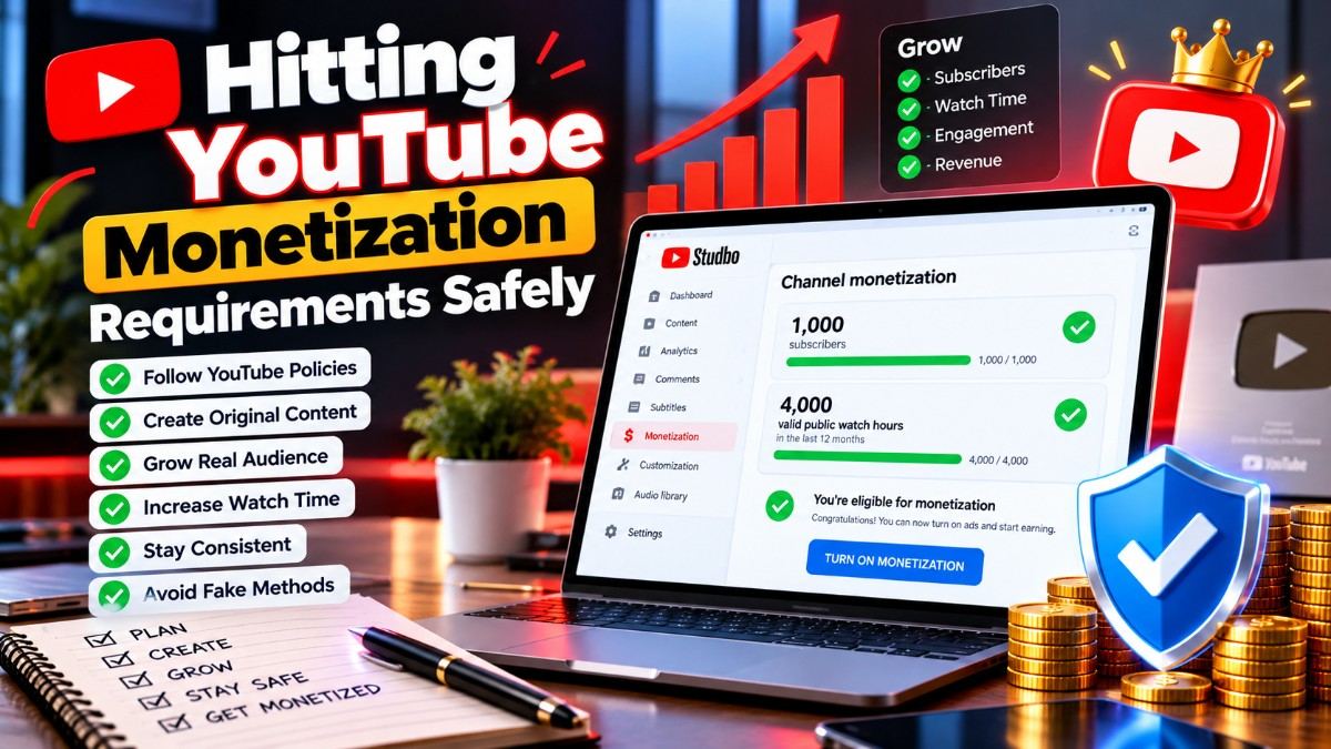 Hitting YouTube Monetization Requirements Safely: The Complete Guide