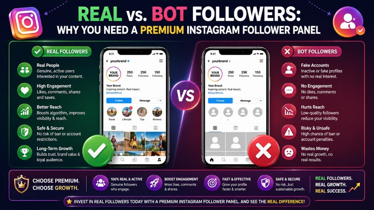 Real vs. Bot Followers: Why You Need a Premium Instagram Follower Panel
