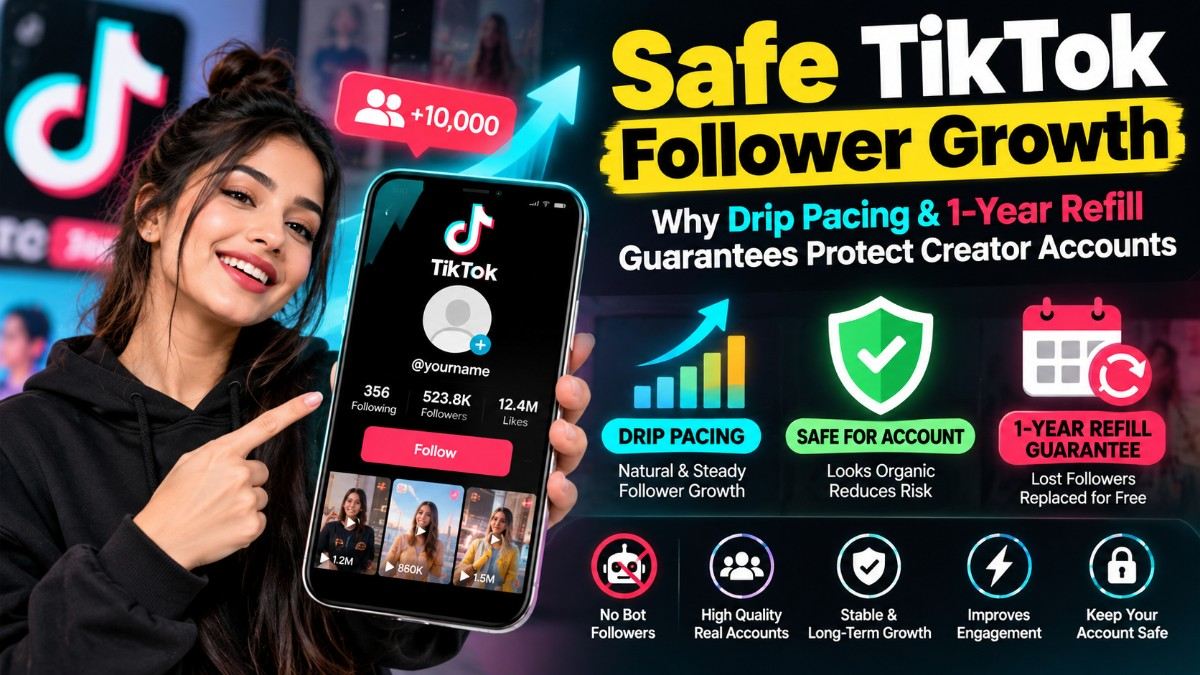 Safe TikTok Follower Growth: Why Drip Pacing & 1-Year Refill Guarantees Protect Creator Accounts