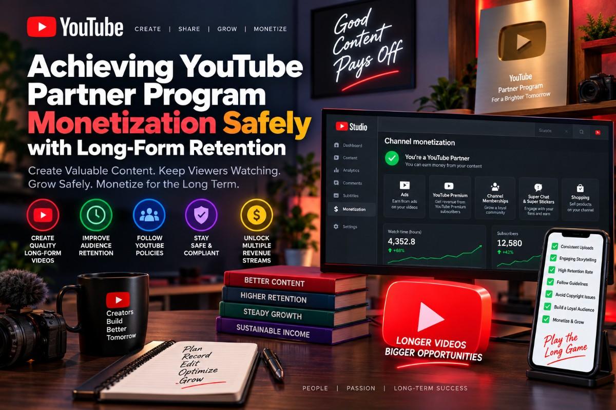 Achieving YouTube Partner Program Monetization Safely with Long-Form Retention
